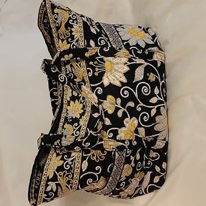 Vera Bradley black, yellow, and white large bag, made in the USA